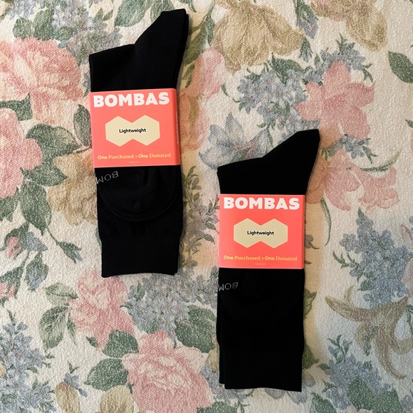 Bombas Accessories - BOMBAS lightweight black socks two pairs size medium NWT
